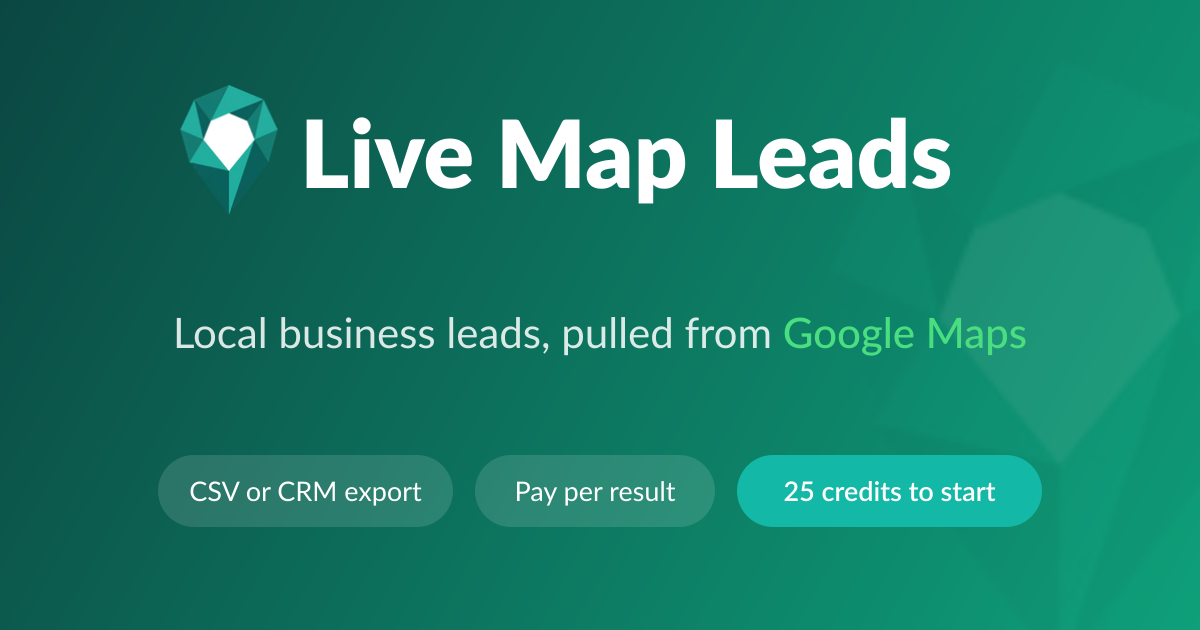 Local business leads from Google Maps · Live Map Leads